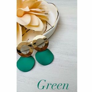 3/$22 Luxury Gold Glamorous Geometric Statement Earrings | Silver | Teal